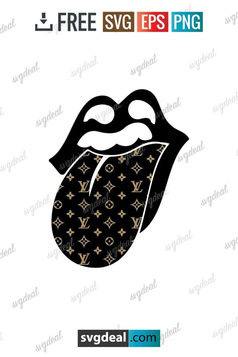 Rolling Lips with Louis Vuitton Pattern Svg, Rolling lips LV